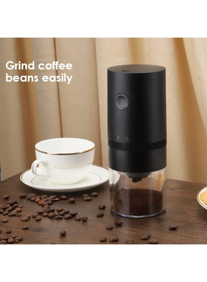 USB Rechargeable Electric Burr Coffee Grinder, Portable 4-Cup Conical Burr Grinder with Adjustable Grind Settings for Espresso, Drip, Pour Over, French Press, and Arabic Coffee, Elegant Black - Image 2